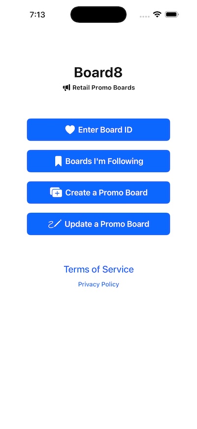 Board8 App Interface Preview